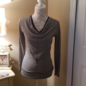 Ann Taylor black and white striped sweater
